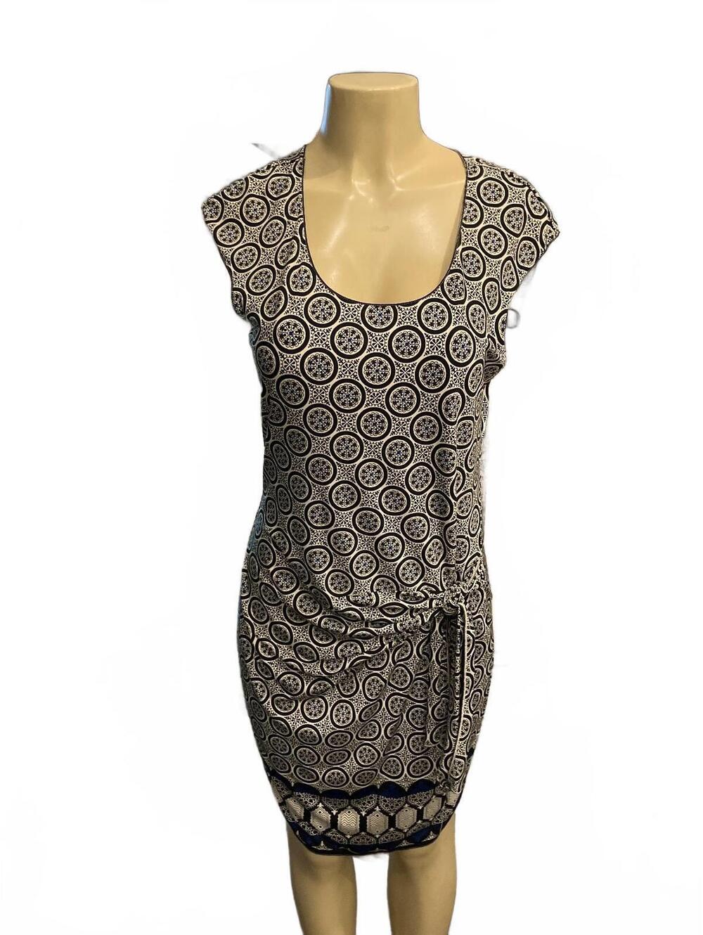 NWOT Studio M Sleeveless Geometric Dress W/Side Tie